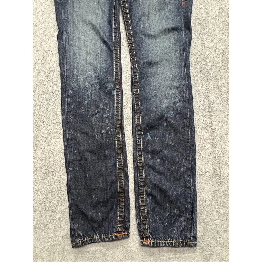 True Religion Skinny WFLP‎ Old Multi Jeans Mens Blue Measured 33x34 Denim Flap